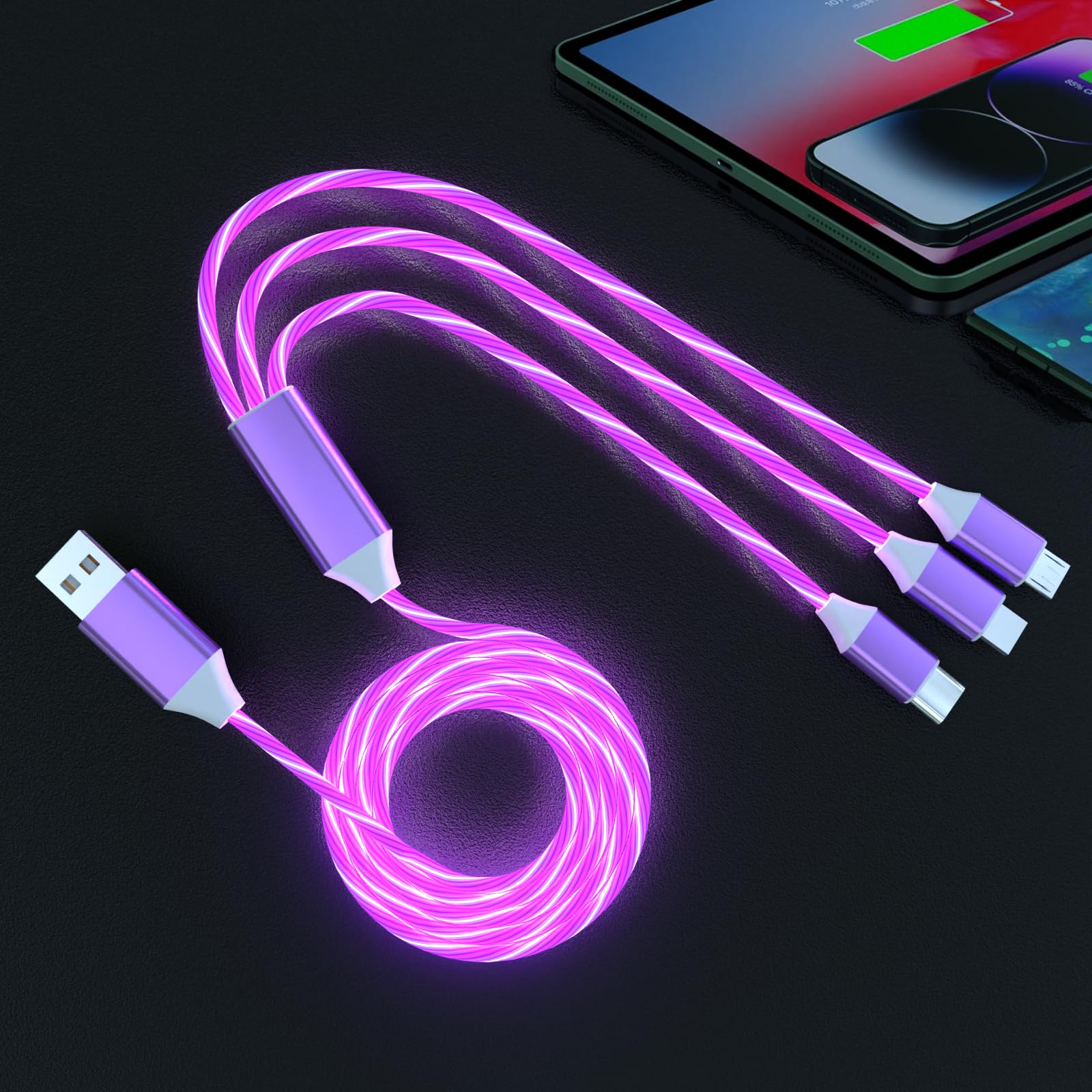 iPhone充電器 LED 光る USB ケーブル 高速充電